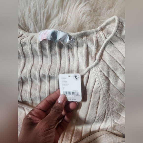 NEW Free People Rosha Sweater Midi Dress In Conch - Picture 5 of 5